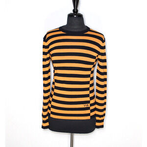 B0 NWoT VICTORIA BECKHAM Striped Wool Sweater Yellow Black Pullover Sweater Sz S